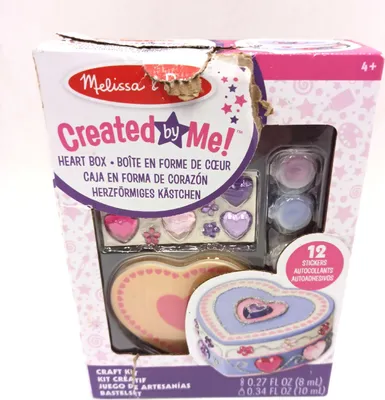 Produktbild von Melissa & Doug Heart Chest, Kinder-Zeichenschablonen-Set, Bürste, Glitzerkleber, Farbe, Aufkleber, Mädchen, 4 Jahr(e), Kinder, Mehrfarbig