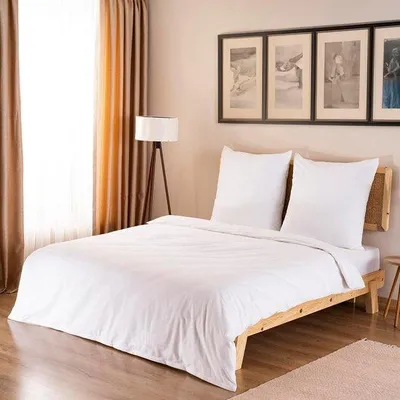 Produktbild von Famanu Bettwäsche Set 100% Baumwolle - 2-teilig, Weiß, 200 x 220 cm, 2 x 80 x 80 cm