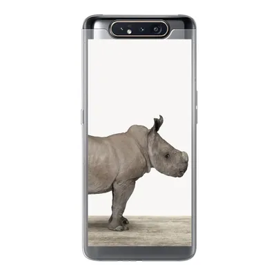 Produktbild von MuchoWow® Handyhülle Schutzhülle Hülle für Samsung Galaxy A80 Rhinozeros - Tiere - Jungen - Mädchen Silikon Softcase Handy Hülle - Schutzdeckel