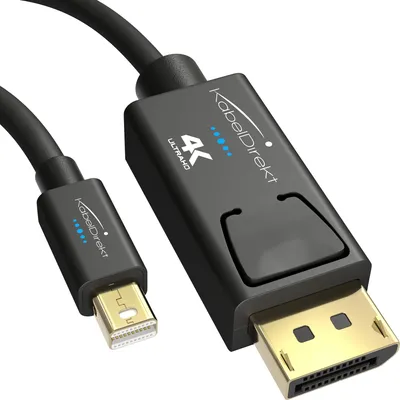 Produktbild von KabelDirekt – Mini-DP-auf-DisplayPort-Kabel – 2x3m – 4K, A.I.S.