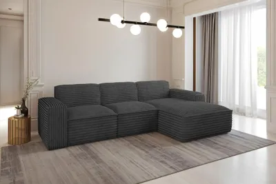 Obrázek produktu pro Kaiser Möbel Rohová sedací souprava, Pohovka ve tvaru L, Pohovka ve tvaru L Siena L látka Velo Graphite Right
