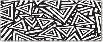 Produktbild von Tulup® Glas-Bild Wandbild aus Glas - 125x50 - Wandkunst - Wandbild hinter gehärtetem Sicherheitsglas - Dekorative Wand für Küche & Wohnzimmer  - Sonstige - Dreiecke - Schwarzweiß