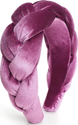 Produktbild von Samt Geflochtenes Damen Stirnband Trachten Haarreif Vintage Breit - Lila