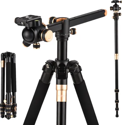 Produktbild von Andoer 184cm/72.4in Tragbares Fotografiestativ Horizontales Kamerastativ Einbeinstativ Aluminiumlegierung 8kg/17.6lbs Tragfaehigkeit mit 360¡ã drehbarer Kugelkopf-Tragetasche fuer DSLR-Kamera-Camcorder-Smartphone