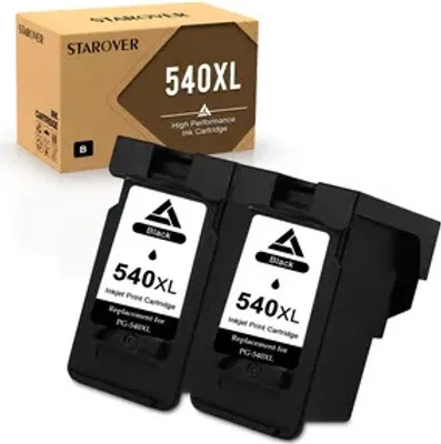 A box and two ink cartridges for a printer.