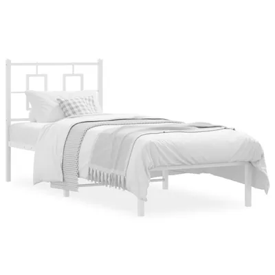 Produktbild von vidaXL Metallbett ohne Matratze mit Kopfteil Weiß 75x190 cm
