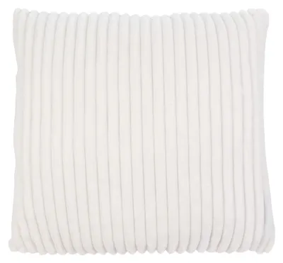 Produktbild von GÖZZE Cord Kissen weiches gefülltes Mikrofaser-Kissen in Cordoptik mit samtweicher Rückseite WollWeiss 50 x 50 cm