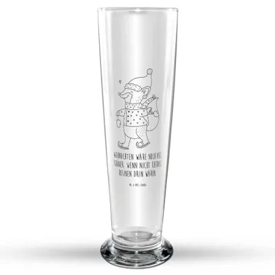 Produktbild von Mr. & Mrs. Panda Bierglas Fuchs  Schlittschuhe - Transparent - Geschenk, Tannenbaum, Winter, Heiligabend, Glasbecher, Bierbecher, Weihnachtsmann, Weihnachtsbaum