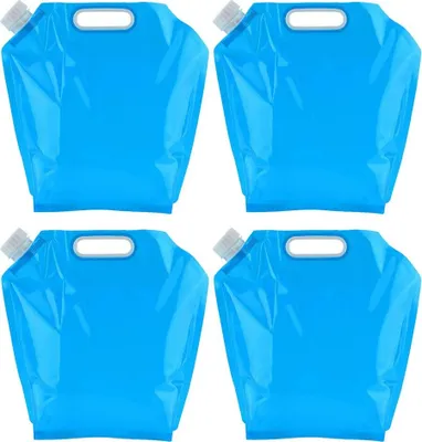 Produktbild von 4 x Wasserkanister faltbar 5L Tragbar Trinkwasser Wasserbehälter Camping Faltkanister BPA frei, lebensmittelecht für Wandern Travel Picknick Travel BBQ Usw - Blau Wassertank