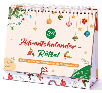 Produktbild von Rätsel Erwachsene Kinder mit 24 Kniffligen Rätseln Rätseladventskalender Spiele 2026 Weihnachtsgeschenke für Familien Adventskalender Ratsel