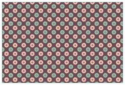 Produktbild von Wallario Küchenrückwand aus Glas, Größe: 90 x 60 cm, Motiv: Muster mit grünen und rosa-farbenen Blüten | Spritzschutz | abwischbar | pflegeleicht | in