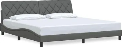 Produktbild von vidaXL Bettgestell ohne Matratze Dunkelgrau 200x200 cm Stoff