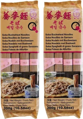 Produktbild von Doppelpack CHUNSI Soba Nudeln mit Buchweizen (2x 300g) | Soba Buckwheat Noodles