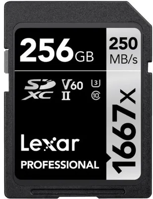 Zdjęcie produktu dla Lexar SDXC, 256 GB, 256 GB, SDXC, Klasa 10, UHS-II, 250 MB/s, 90 MB/s