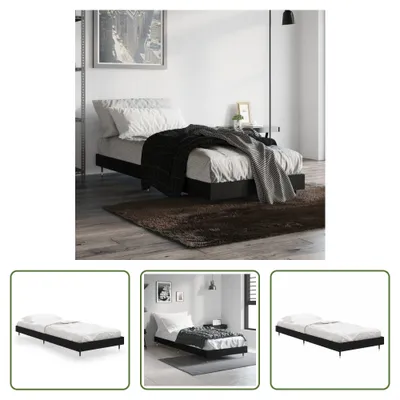Produktbild von The Living Store Bettgestell Schwarz 75x190 cm Holzwerkstoff