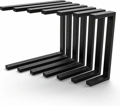Produktbild von HEVVA - Doppelhalterung für Waschtisch, Waschtischhalterung LAHN - 40 cm Tiefe, Schwarz, 2er Set