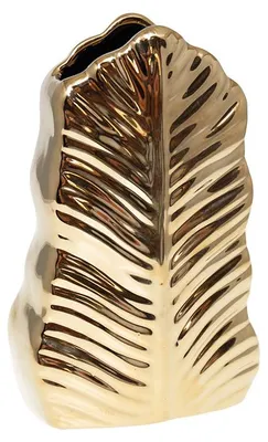 Produktbild von Vergoldete Keramikvase in Blattform, 13 x 7,5 x 21 cm