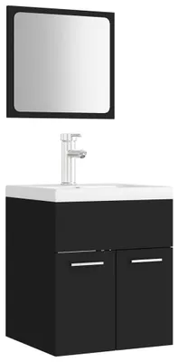 Immagine prodotto di vidaXL Set di mobili da bagno in legno nero