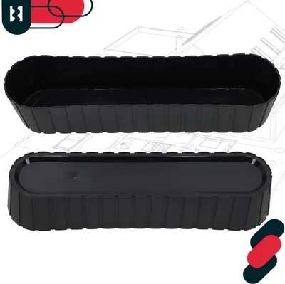 Produktbild von KOTARBAU® 4er Set Blumenkasten Balkon Blumentopf 60x14x13cm Anthrazit Pflanzkübel Pflanzkasten Pflanzentopf Kunststoff Balkonkasten Rustikal Übertopf groß