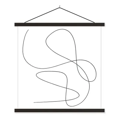 Produktbild von MuchoWow® Textilposter Linienkunst - Minimalismus - Abstrakt 120x120 cm mit schwarzem Rahmen - Aufhängungsset