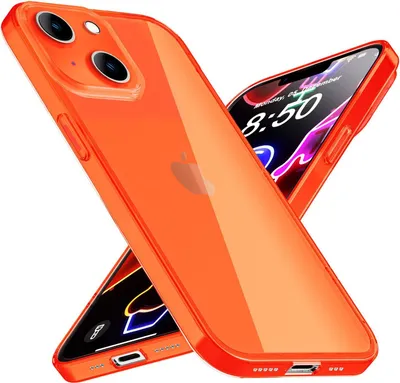 Produktbild von Neon Hülle für iPhone 14, Durchscheinend Bunt Leuchtend Handyhülle Schutzhülle Orange
