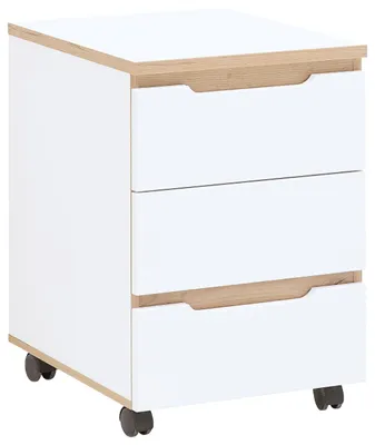 Produktbild von Rollcontainer MEMPHIS Weiß supermatt & Artisan Eiche – 3 Schubladen