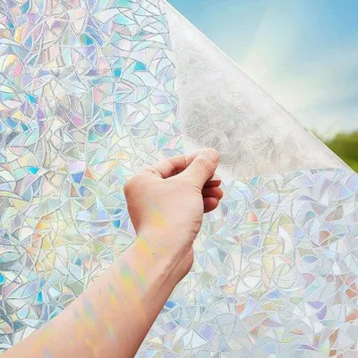 Productafbeelding van Famanu zelfklevende glasfolie - privacyfolie, regenboogeffect, 44,5 x 200 cm