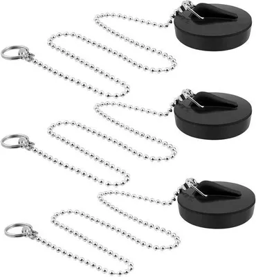 Immagine prodotto di Set di tappi in gomma da 3 pezzi da 45 mm per scarichi di bagno e cucina