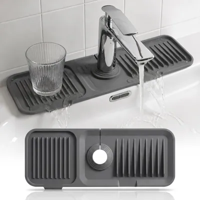 Siliconen Spritzschutzmatte für Spüle, grau, 45 cm