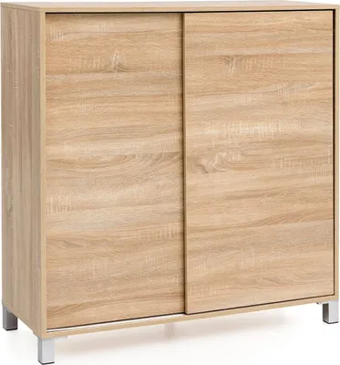 Produktbild von Schuhschrank WL5.713 Holz Sonoma 100x108x37,5 cm Ablage Hoch, Design Schuhständer Groß 20 Paar Schuhe Schuhregal Flur, Schuh Aufbewahrung Platzsparend, Schuhablage Dielenmöbel Modern XXL