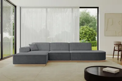 Produktbild von ALTDECOR Ecksofa in L-Form IREA-L2327x165x80 cm Dunkelgrau Corner Sofa Eckcouch Couch Wohnlandschaft Cauchsofa