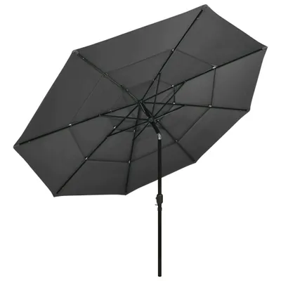 Produktbild von vidaXL Sonnenschirm mit Aluminium-Mast 3-lagig Anthrazit 3,5 m
