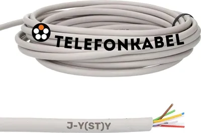 Produktbild von Lapp 10 Meter 1591303 Telefonkabel 4x2x0,6 mm J-Y(ST) Y Telefonleitung 4x2x0,6 geschirmt I Fernmeldeleitung I Klingelleitung I Klingeldraht 8 adrig I Alarmkabel