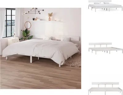 Obrázek produktu pro vidaXL Postel z masivu borovice bílá 180x200 cm - Postele a rámy postelí