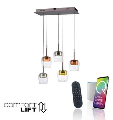 Produktbild von PAUL NEUHAUS Q-KON LED-Pendelleuchte, 5-armig, mehrfarbig, Smart Home, ZigBee, 2700–5000 K, Artikelnummer 2743-70
