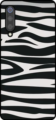 Immagine prodotto di Smartphonica Custodia per telefono adatta a Xiaomi Mi 9 con stampa zebrata - Custodia posteriore in TPU con design zebrato - Nero Bianco