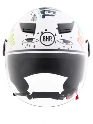 Immagine prodotto di BHR 841 CHILD , Casco Scooter Bambino/Bambina Omologato ECE 22.06 , Visiera Antigraffio, Sgancio Micrometrico e Design Moderno, Wonderlust White Green, M