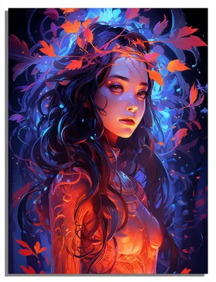 Produktbild von Wallario Magnet für Kühlschrank / Geschirrspüler, magnetisch haftende Folie - 60 x 80 cm, Motiv: Magische Herbstgöttin