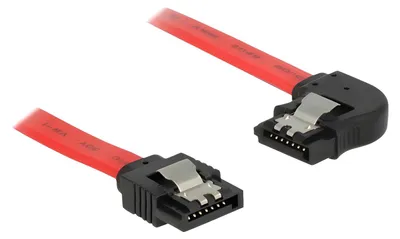 Produktbild von Delock Kabel SATA 6Gb St. gerade > St. li. Red+++