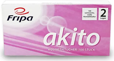Zdjęcie produktu dla Fripa chusteczki kosmetyczne Akito, 2-warstwowe, jasnobiałe