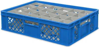 Produktbild von Gläserkiste 600x400 mm für 24 Gläser bis 122 mm Höhe/Durchmesser 87 mm, blau