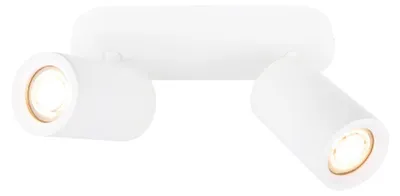 Image de Ledvion Spot LED Plafond Blanc 2 spot Rectangulaire GU10 3W blanc chaud