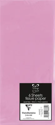 Produktbild von Clairefontaine Seidenpapier (B)500 x (H)700 mm rosa 6 Blatt