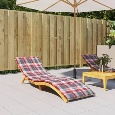 Produktbild von The Living Store Sonnenliegen-Auflage Rot Karomuster 200x70x3 cm Oxford-Gewebe