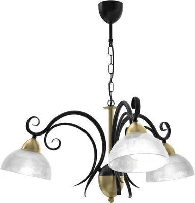 Obrázek produktu pro Dekorativní závěsná lampa černá mosaz 3 skleněná stínidla Aurora 3xE27 15W Luminex