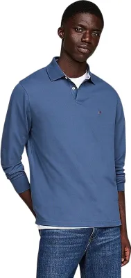 Produktbild von Tommy Hilfiger Polo normale Passform blau einfarbig
