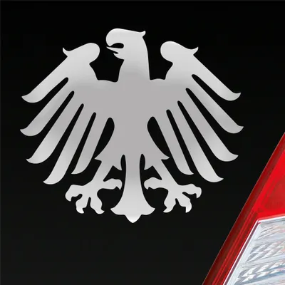 Produktbild von Auto Aufkleber Bundesadler Deutschland Heimat GER 11,5x10 cm Silber Sticker Heckscheibenaufkleber