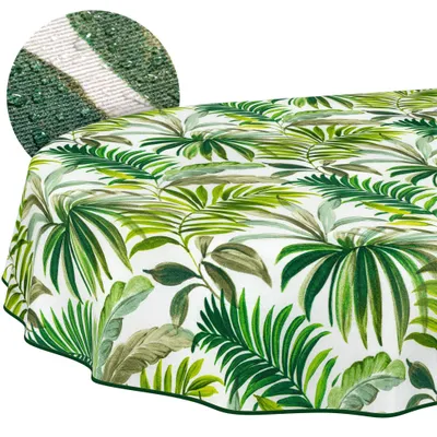 Produktbild von Tischdecke oval 220x140 cm abwaschbar Palmen Saum Tischwäsche ANRO