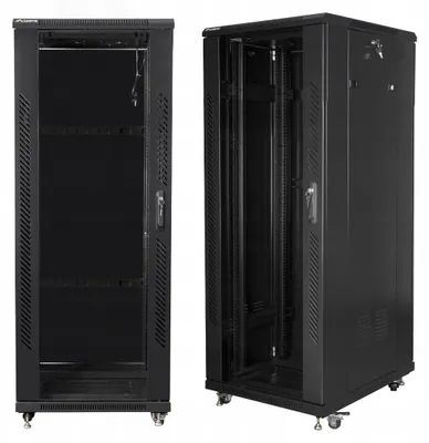 Zdjęcie produktu dla Lanberg FF01-6832-23BL, Stojak wolnostojący, 32U, 1200 kg, Relingi, 91 kg, Czarny