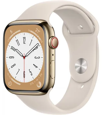 Produktbild von Apple Watch 8 4G 45mm Edelst. gold/Sport polarstern